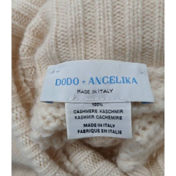 Dodo Angelika womens medium ITALIAN cashmere sweater Ivory turtleneck tunic - Picture 6 of 7